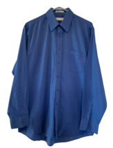 Pierre Cardin Mens Dress Shirt Button Down Long Sleeve Blue 18 34/35 Large - £6.01 GBP