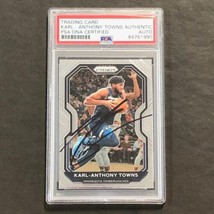 2020-21 Panini Prizm #167 Karl-Anthony Towns Signed Card AUTO PSA Slabbed Timber - £197.51 GBP