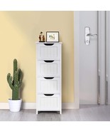 4 drawers Bathroom Floor Storage Cabinet white wood free standing  - $129.99