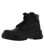 Mens Black Work Boots Real Leather Anti Slip Safety Steel Toe Size 7, 8,... - $64.99