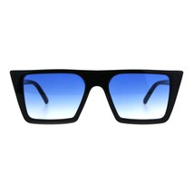 Retro Modern Womens Sunglasses Flat Top Rectangular Trapezoid Frame UV 400 - £14.09 GBP