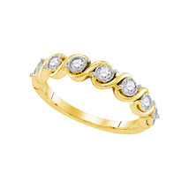 10kt Yellow Gold Womens Round Diamond Cascading Band Ring 1/3 Cttw - £366.90 GBP