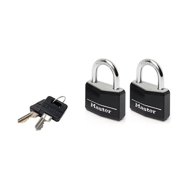 Master Lock 9140EURTBLK 40mm Black Covered Aluminium Padlocks Twin Pack ... - $47.00