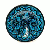 Marocain Style Pottery Plate Bowl Hand Painted Turquoise Poterie Dor Sig... - $769.95 MXN