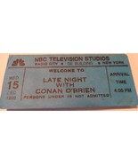 Conan O&#39;Brien Late Night With 1999 Ticket Stub NBC Televison +Experience... - $279.09 MXN