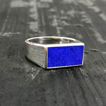 Natural Lapis Lazuli Silver Statement Rings 925 Sterling Silver Christmas Gifts - £43.31 GBP