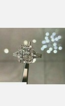 3Ct Strahlender Simulierten Diamant Ring Halo Promise Verlobung 14K Weiss Gold - £67.78 GBP