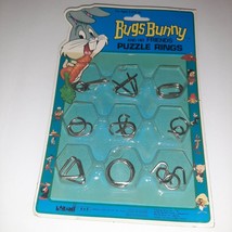 1979 Vintage Bugs Bunny &amp; Friends Puzzle Rings RARE Rack Toy Larami Loon... - $14.85