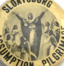 Sloatsburg Assumption Pilgrimage Mother Mary Small Pin Button Pinback Vintage - £7.82 GBP