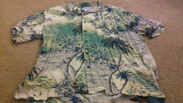 Vintage 90&#39;s Mens Hawaiian Shirt 100% Rayon Utility SZ 2XL - £13.91 GBP