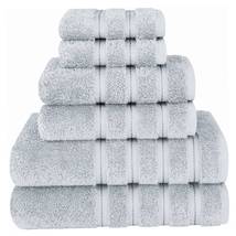 Luxury Bath Towel Turkish Cotton Towels Set of 6-Pc Absorbent Bathroom LightGrey - £44.86 GBP