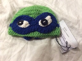 Halloween Mask Teenage Mutant Ninja Turtles Leonardo Crocheted Handmade - £19.14 GBP