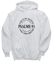 Religious Hoodie God Is My Refuge White-H  - £27.32 GBP