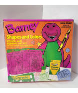 Vtg 1993 New Sealed Barney Shapes & Colors Stencil &Rubbing Art Kit Crayola - $34.44