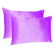 Violet Dreamy Set Of 2 Silky Satin Queen Pillowcases - $864.71 MXN