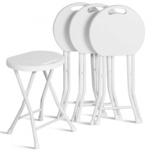 Set of 4 - 18 Inch Collapsible Round Stools with Handle - £69.16 GBP