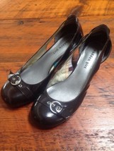 Steve Madden Girl Vivian Brown Patent Vegan Leather Buckle Kitten Heel S... - $24.99