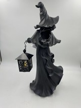 Cracker Barrel Black Resin Witch With LED Lantern New Halloween Decor  - £199.02 GBP