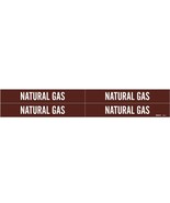 4 NATURAL GAS Pipe Warning Marker Brown ADHESIVE STICKERS 7&quot;x1 1/8&quot; BRAD... - $362.38 MXN