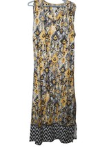 D &amp; Co Womens Yellow Geometric Sleeveless Midi Dress Scoop Neck Tie Wais... - $372.50 MXN