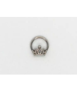 Silver Crown Clicker Ring 16G 1.2mm x 8mm Diameter Septum Stainless Steel Ring - £8.37 GBP