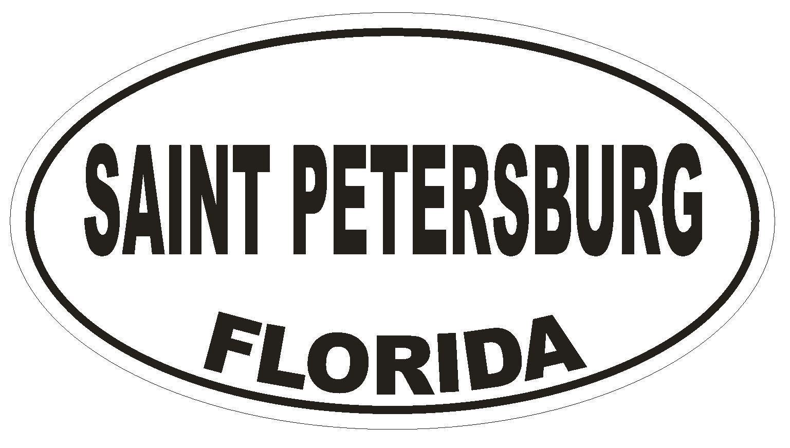 Primary image for Saint Petersburg Florida Oval Bumper Sticker or Helmet Sticker D2711 Decal