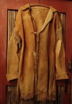 Vintage Style Handmade Fringed Men&#39;s Buckskin Hide Mountain Man Rendezvous Coat - £59.37 GBP+