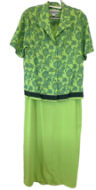 Michael Blake Jacket Dress Womens 14 Lime Green Pearl Buttons Sunday Best 90s - £18.93 GBP