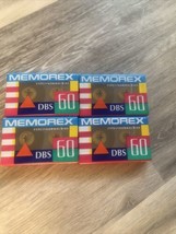 NEW Lot of  4 Memorex DBS 60 Minute Blank Audio Cassette Tapes Vintage - £9.30 GBP