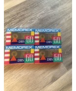 NEW Lot of  4 Memorex DBS 60 Minute Blank Audio Cassette Tapes Vintage - £9.24 GBP