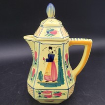 HB Quimper, Soleil Yellow Octogonal Bretonne Woman Tall Coffee Server Po... - $74.24