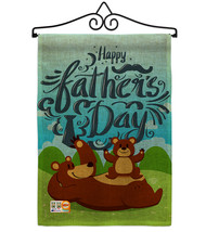 Beary Happy Father&#39;s Day Burlap - Impressions Decorative Metal Wall Hanger Garde - £26.72 GBP