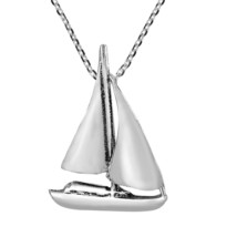 Nautical Sailing Boat Adventure Sterling Silver Pendant Necklace - £14.48 GBP