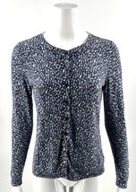 Talbots Cardigan Sweater Size Medium Petite Navy Blue Green Polka Dot  Womens - £22.31 GBP