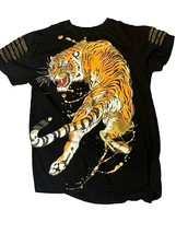 Carbon  T Shirt Small Black Tiger Razor Sleeve - $8.42