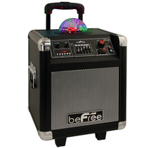 beFree Sound 6.5&quot; Bluetooth PA DJ Speaker w Party Disco Light Remote MIC Guitar - £79.96 GBP