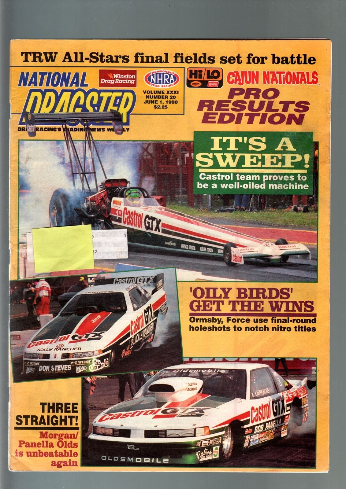 Primary image for NATIONAL DRAGSTER-JUNE 1 1990-NHRA-CAJUN NATIONALS PRO RESULTS EDITION VG