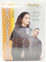 Stylus Salon Wear Long Shampoo Cape Unisex 54&quot;W X 60&quot;L Smooth Nylon #5021BK - £6.38 GBP