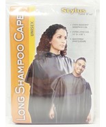STYLUS SALON WEAR LONG SHAMPOO CAPE UNISEX 54&quot;W x 60&quot;L SMOOTH NYLON #5021BK - $10.83 CAD
