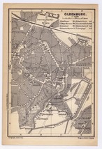 1897 Original Antique City Map Of Oldenburg / Germany - £16.76 GBP