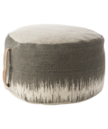 Pouf Floor Round Cushion Pillow Side Handle Multi-Toned Top Textured Cot... - $90.37