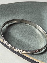 Vintage Silvertone Bangle with Etched Ovals Bracelet – 2.75 inches across inside - £9.02 GBP