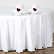 108&quot;&quot; White 100% Cotton Round Tablecloth High Quality Catering Home Dinner Linen - £48.75 GBP