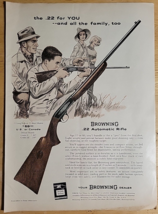 Vintage Ad Browning Rifle &#39;The .22 For You And The Family Too&#39; 1959 - £6.75 GBP