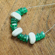 Blue Opal Faceted Rondelle Green Onyx Bead Briolette Natural Loose Gemstone - £2.10 GBP