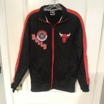 VINTAGE Chicago Bulls Men’s Small Full Zip track Jacket Black Long Sleeve Y2K - £40.67 GBP