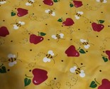 &quot;Dear Old School Days&quot; Yellow Teacher Fabric Traditions, Bees Apples, 2.... - $16.49