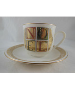 Papel Christmas NOEL Fine Bone China Cup &amp; Saucer 24K Gold Design 1995 - $20.36 CAD