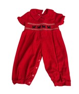 Smockingbird Vintage Corduroy Romper Scottie Dog Smocking 12 Months - $45.95 CAD
