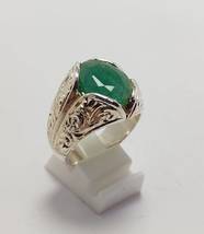 Natural Emerald Ring For Men&#39;s 925 Silver Handmade Rings For Men 925 Stylish Sil - £182.69 GBP